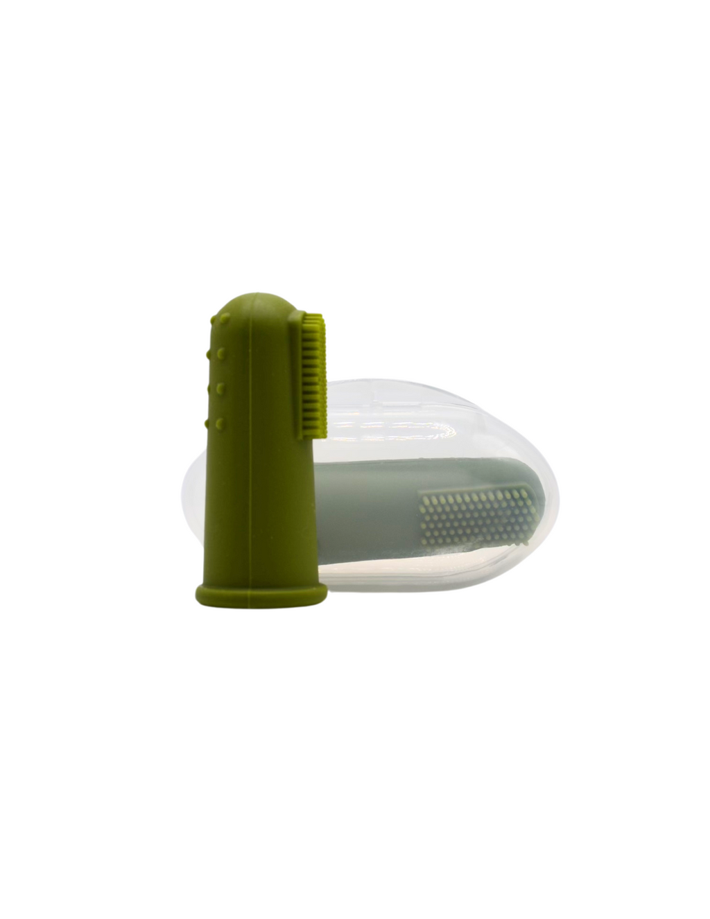 Finger Toothbrushes // Mustard & Army Green