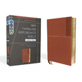 Niv, Thinline Reference Bible (Deep Study at a Portable Size), Large Print, Leathersoft, Brown, Red Letter, Comfort Print
