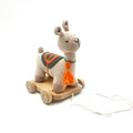 Wooden Toy with  Plush Llama - Pull Along