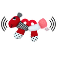 Caterpillar Teething and Sensory Toy in Black, White and Red, 9"