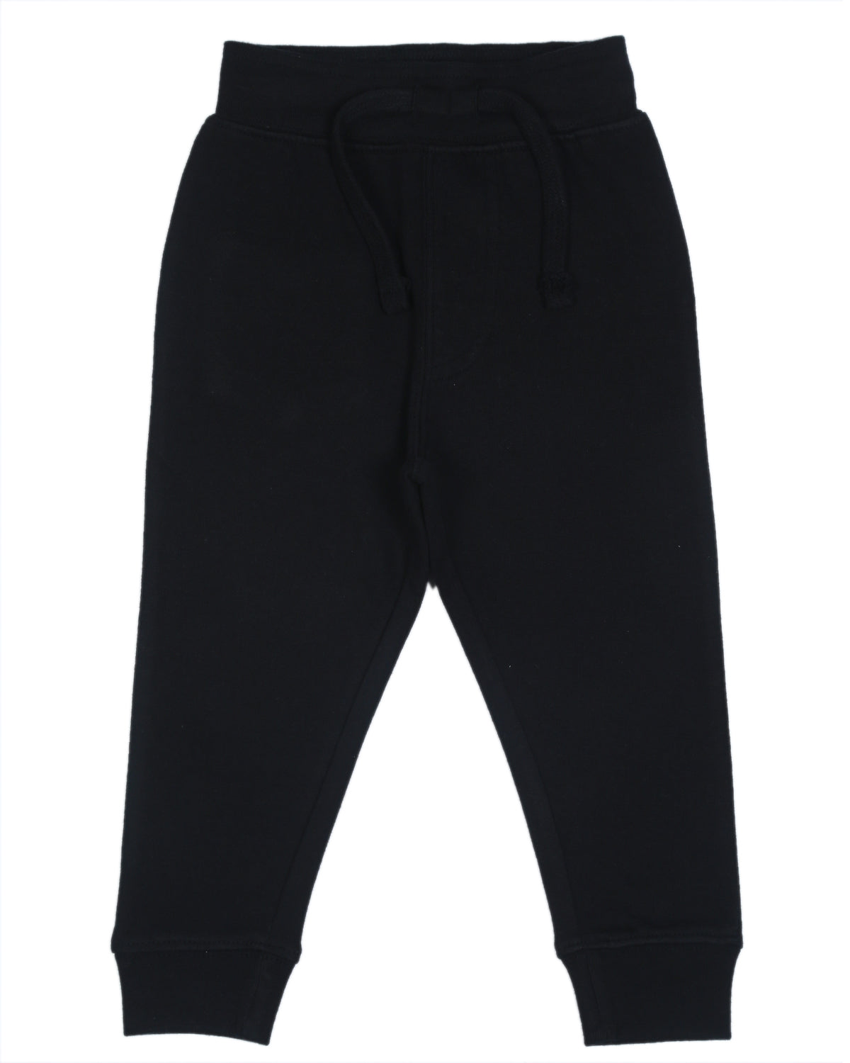Kids Solid Fleece Lined Jogger Pants - Black