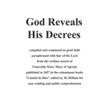 God Reveals His Decrees: "Ciudad de Dios" published 1657 edited for easy reading and popular consumption