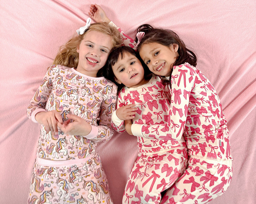 Hot Pink Bow | Two-Piece Pajama Set