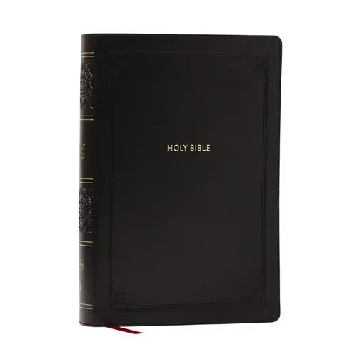 NKJV Giant Print End-Of-Verse Reference Bible, Black Leathersoft, Red Letter, Comfort Print: Holy Bible