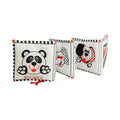 Soft Cloth Book of Animals and Cars in High Contrast Black White Red
