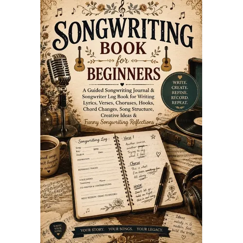 Songwriting Book for Beginners: A Guided Songwriting Journal & Songwriter Log Book for Writing Lyrics, Verses, Choruses, Hooks, Chord Changes, Song St