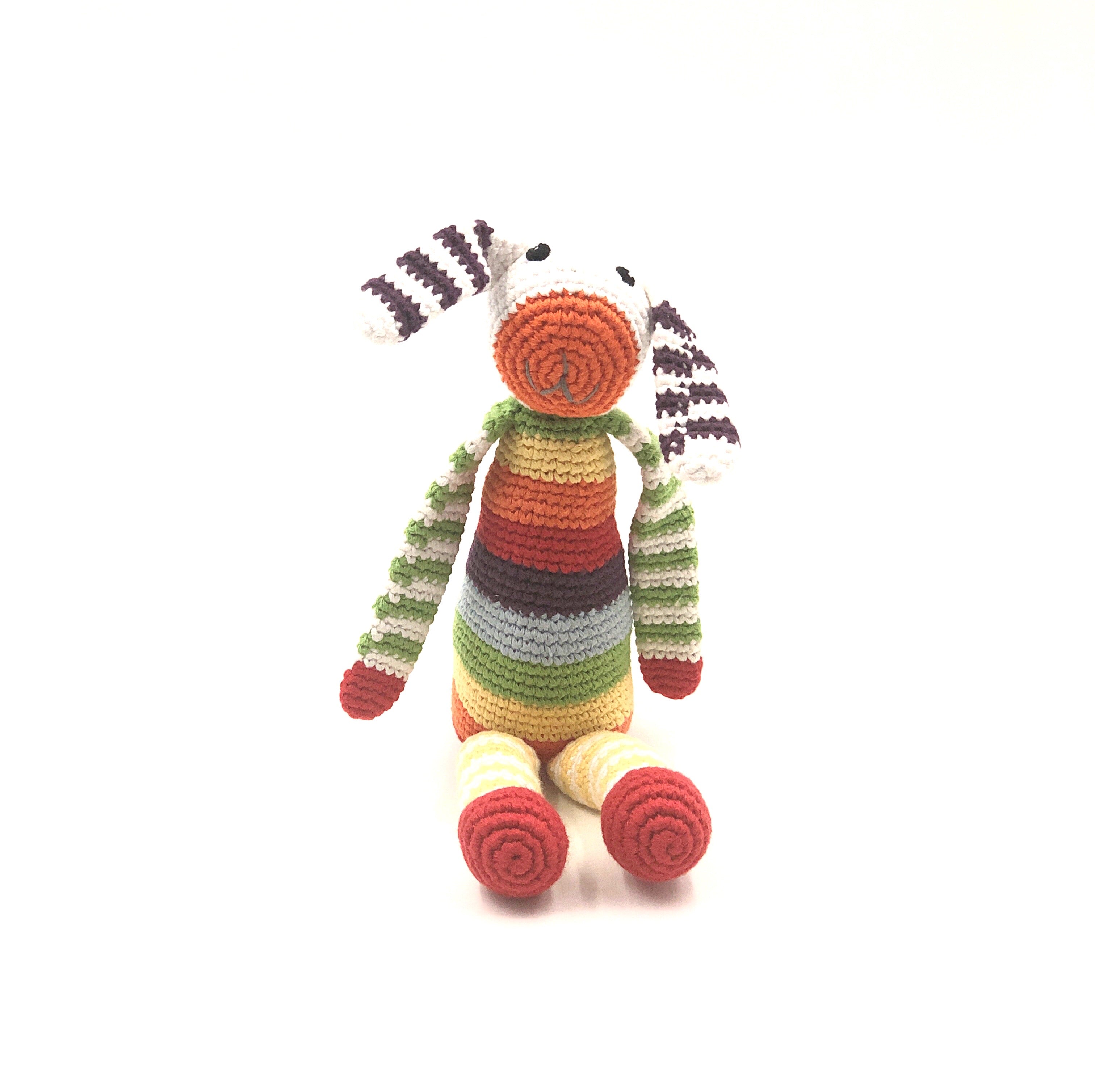 Velvety Plush Organic Rainbow Bunny