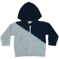 Kids Diagonal Dip Dye Zip Hoodie - Navy/Heather