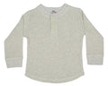 Kids Long Sleeve Thermal Henley Shirt - Oatmeal
