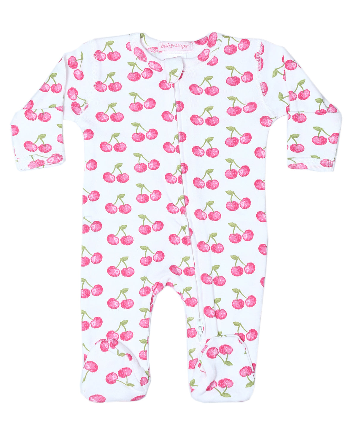 Baby Zipper Footie - Cherries