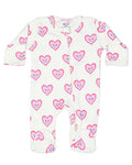 Baby Zipper Footie - Soft Hearts