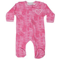 Baby Thermal Tie Dye Zipper Footie - Pink Burn Out Heart