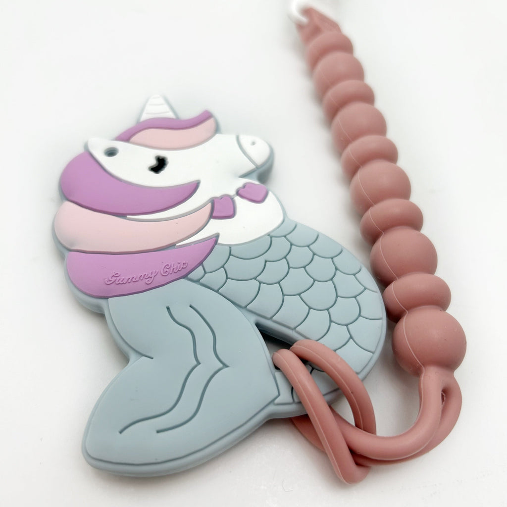 Mermicorn Clip on Teether - Food Grade Silicone Teether for Kids