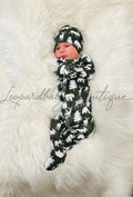 NEWBORN hunter green woodland sleeper Set