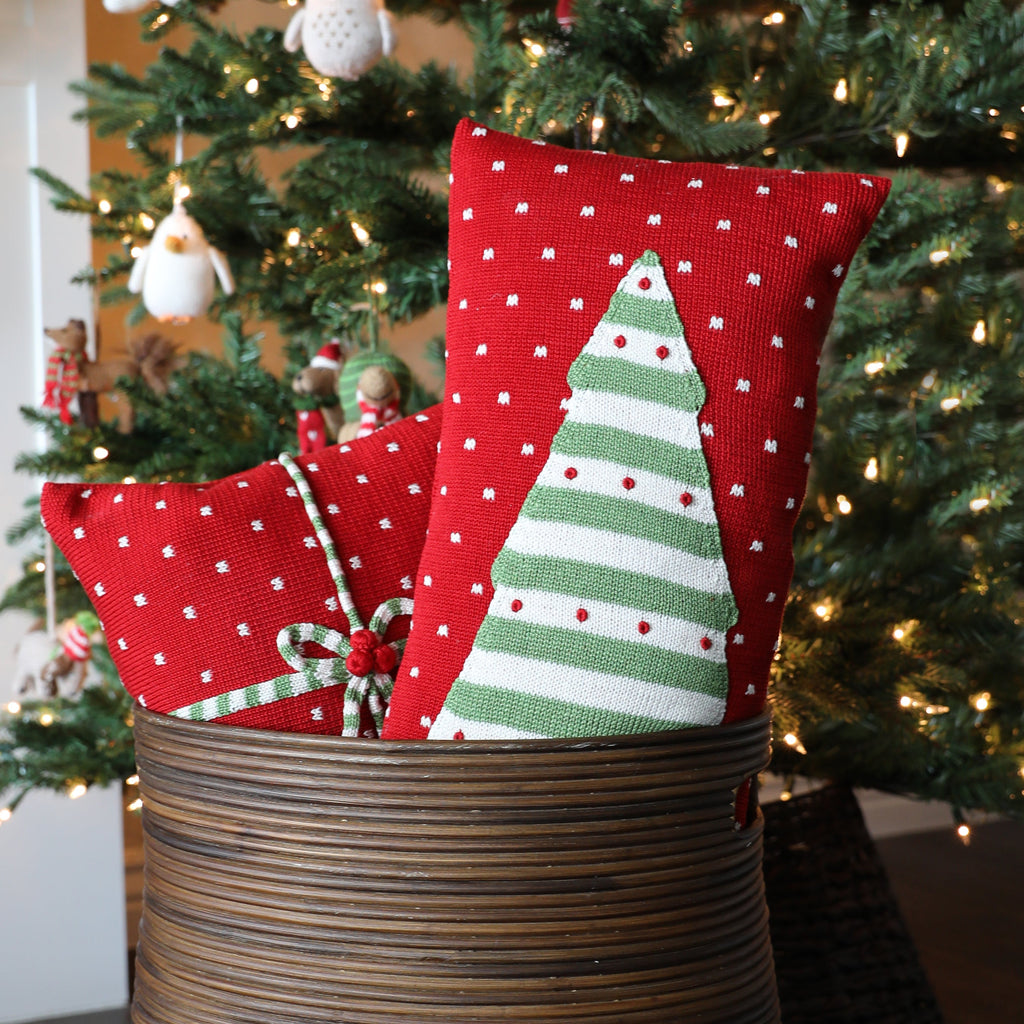Striped Tree Lumbar Pillow