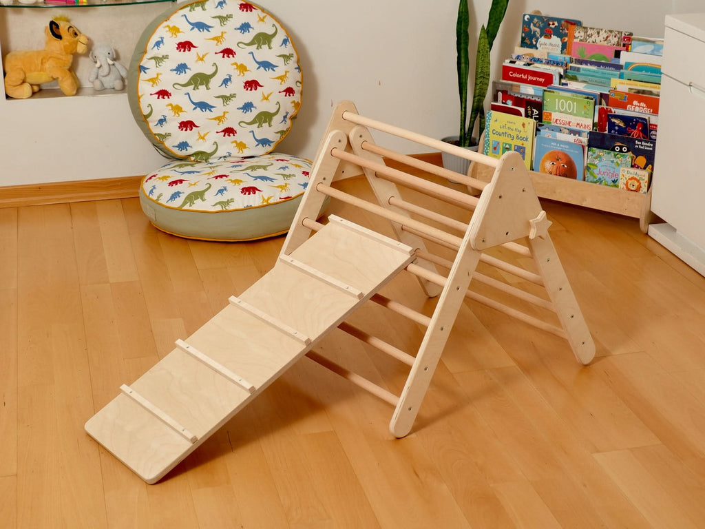 Montessori Indoor Playground | Pikler Triangle & Climbing Arch & 2in1 Ramp & Pillow