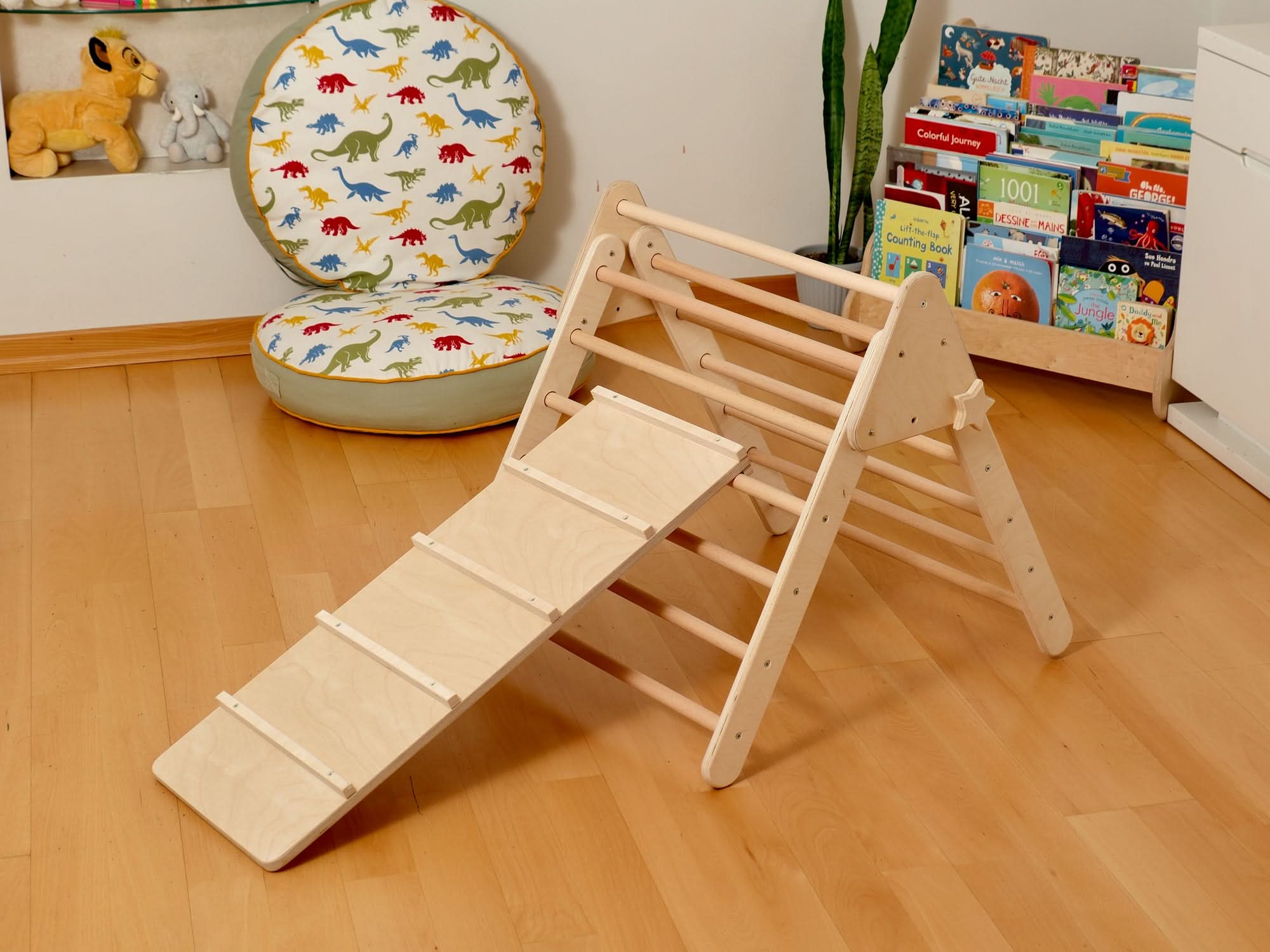 Montessori Indoor Playground | Pikler Triangle & Climbing Arch & 2in1 Ramp & Pillow