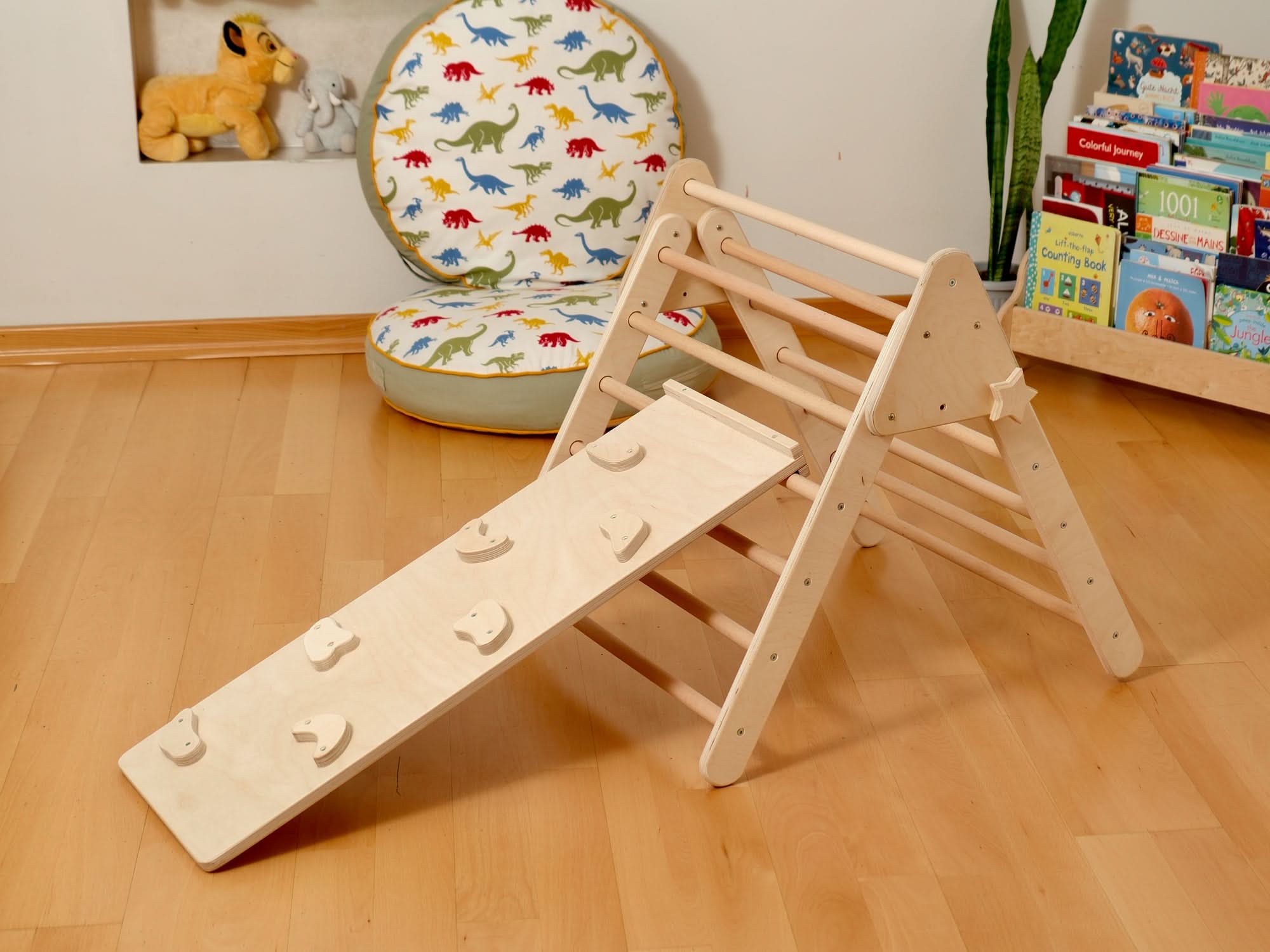 Montessori Indoor Playground | Pikler Triangle & Climbing Arch & 2in1 Ramp & Pillow