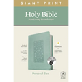 NLT Personal Size Giant Print Bible, Filament Enabled Edition (Red Letter, Leatherlike, Floral Frame Teal, Indexed)