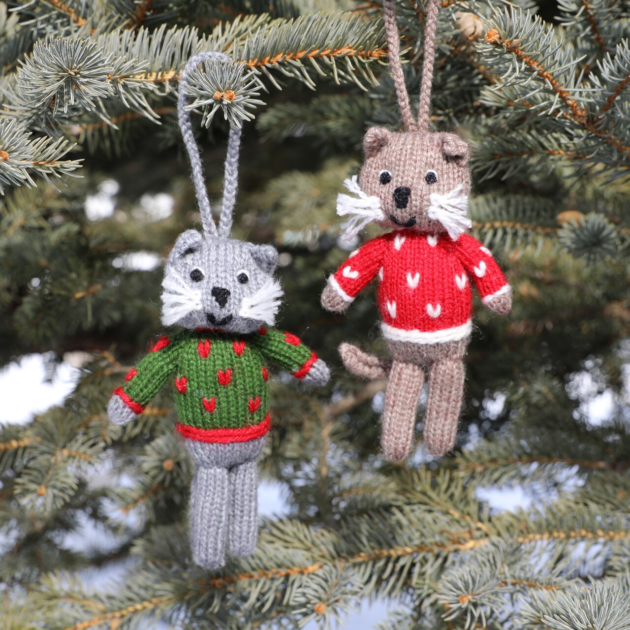 Cat Ornament, set of 2