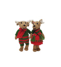 Holiday Deer Ornaments, set of 2