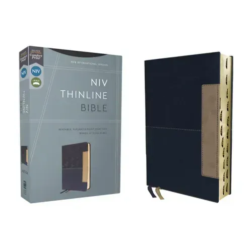 Niv, Thinline Bible, Leathersoft, Blue, Red Letter, Thumb Indexed, Comfort Print