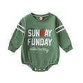 Baby Boys Girls Bodysuit Romper Football Letter Print Crew Neck Long Sleeve Jumpsuits