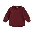 Baby Girls Boys Bodysuit Solid Crew Neck Long Sleeve Jumpsuits Fall Clothes Romper
