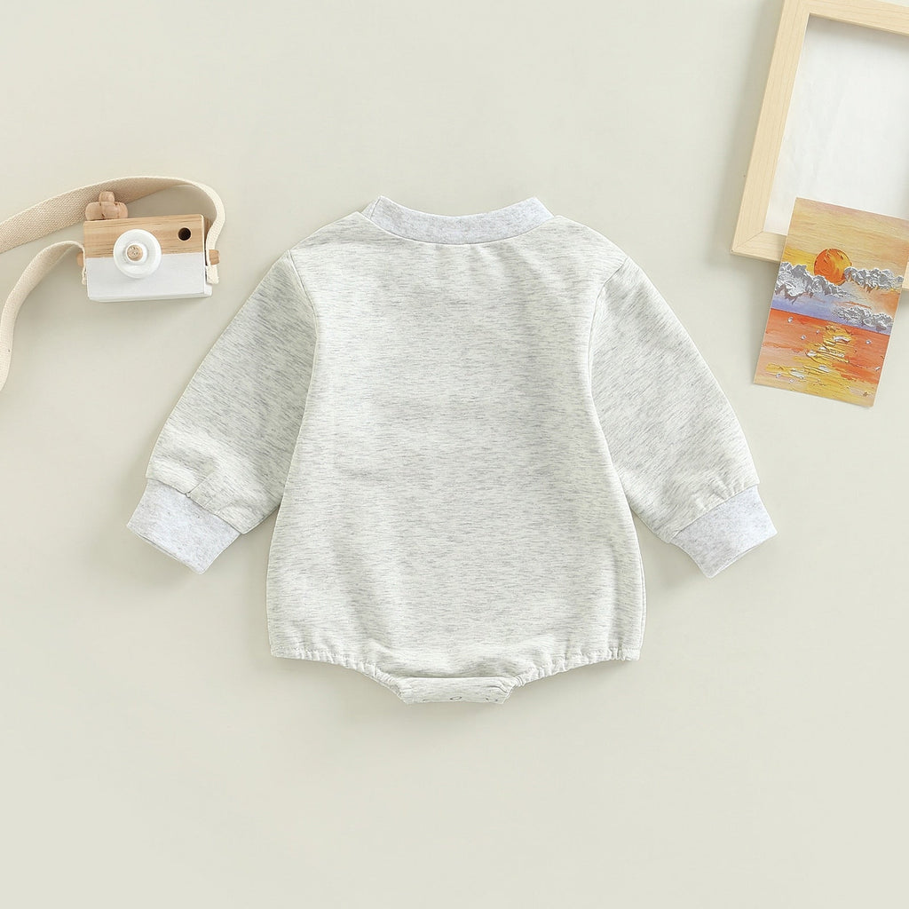 On Sundays We Watch Football with Daddy Infant Baby Girls Boys Romper Football Long Sleeve Jumpsuits Bubble Romper