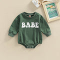 Adorable Baby Boy Girl Long Sleeve BABE Bubble Romper