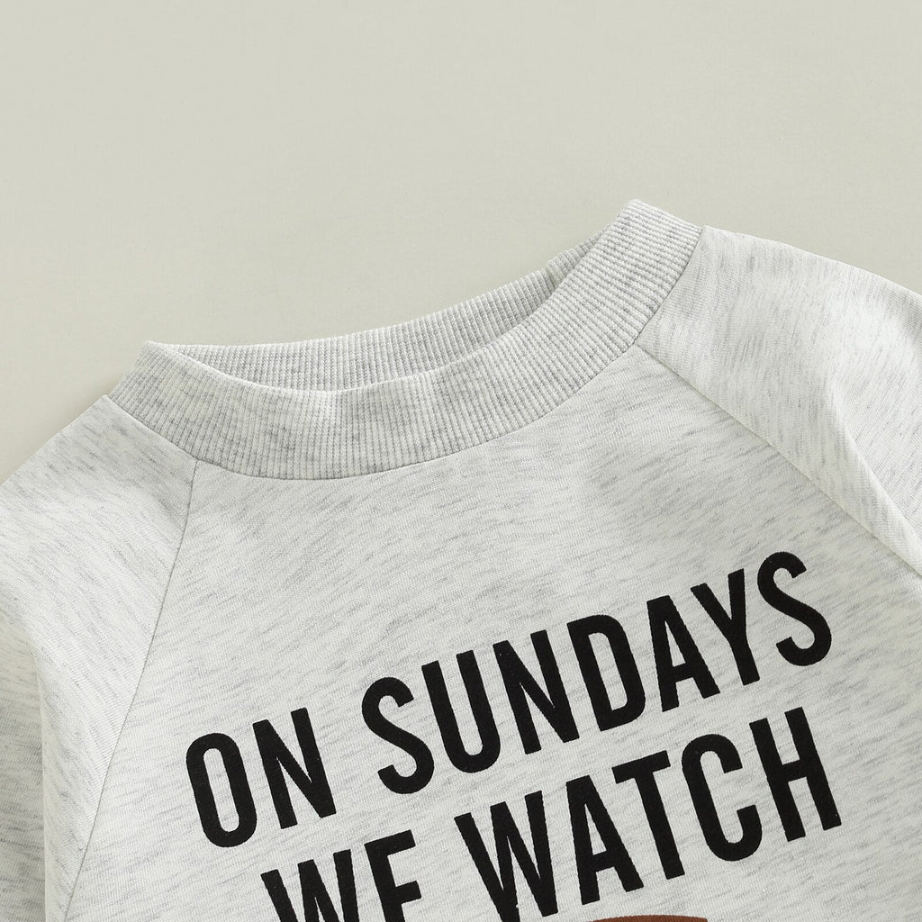 Infant Baby Girl Boy Romper On Sundays We Watch Football With Daddy Mommy Jumpsuit Long Sleeve Pants