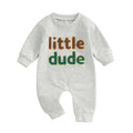 Baby Boys Mama's Boy / Little Dude Fall Romper Letter Embroidery Long Sleeve Crew Neck Full Length Jumpsuit