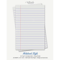 Notebook Style Stationery Paper: Half Letter Size Paper, Note Taking Style, Letter Writing Paper, 25-sheets