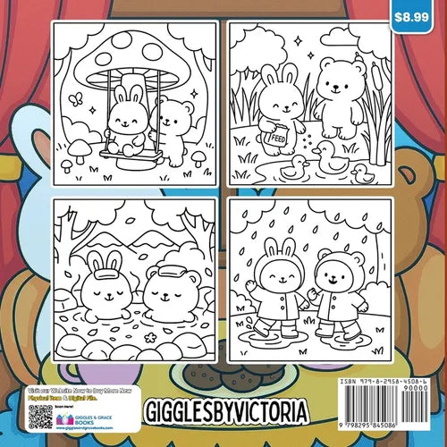 Cute Friends Bold and Easy Coloring Book