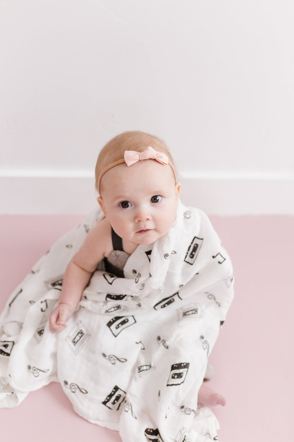 Monochromatic Swaddle Blanket, Baby Blanket Mix Tape Cassette