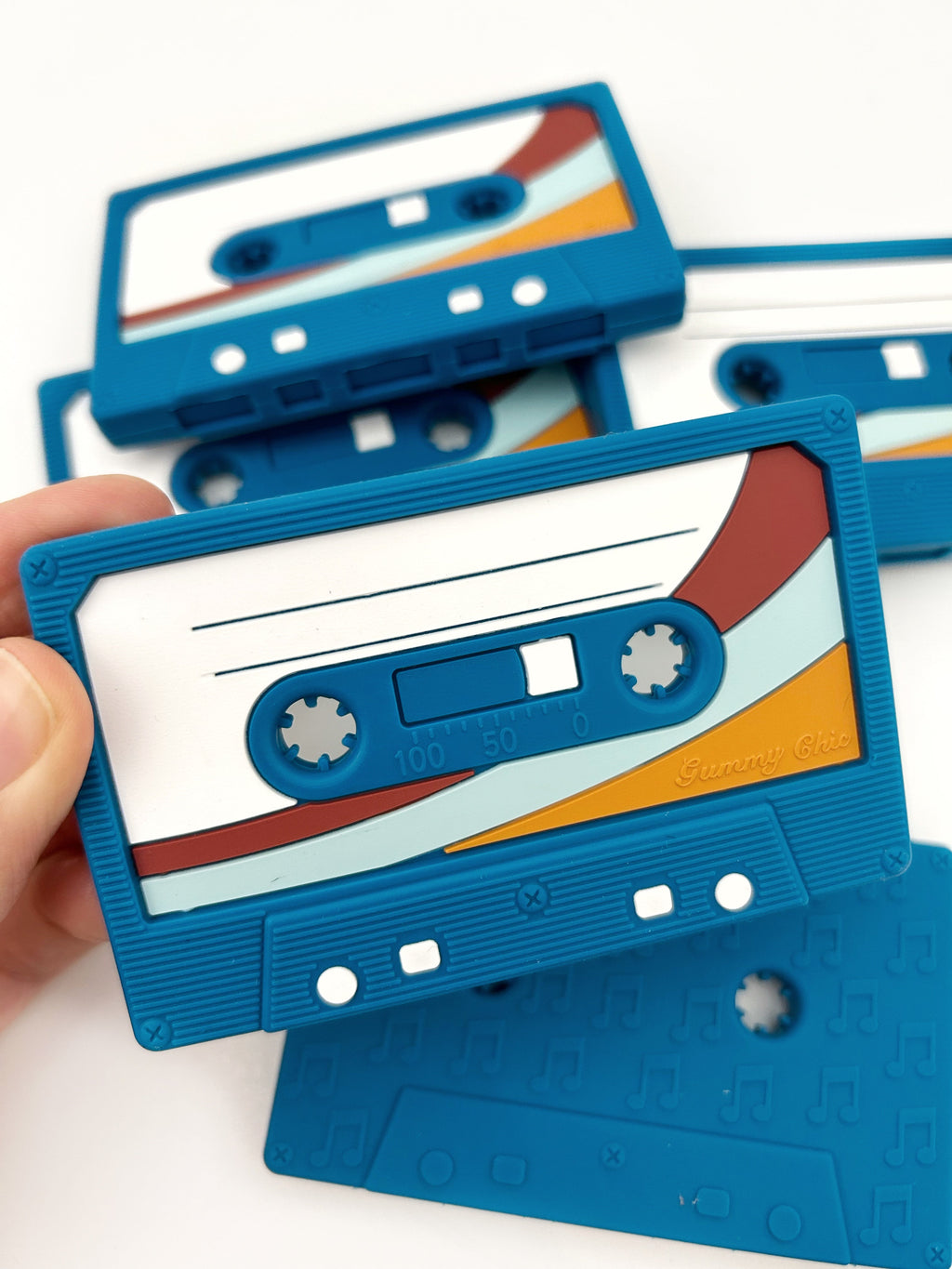 Personalized Cassette Tape Teether - Limited Edition Baby Pacifier Clip & Teether Leash