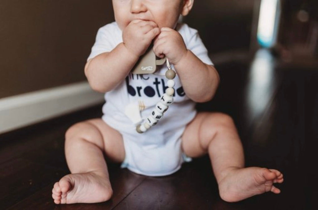 Personalized Cassette Tape Teether - Limited Edition Baby Pacifier Clip & Teether Leash