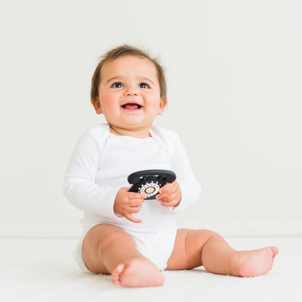 Gummy Chic Cool Baby Teether: Rotary Dial Phone Design