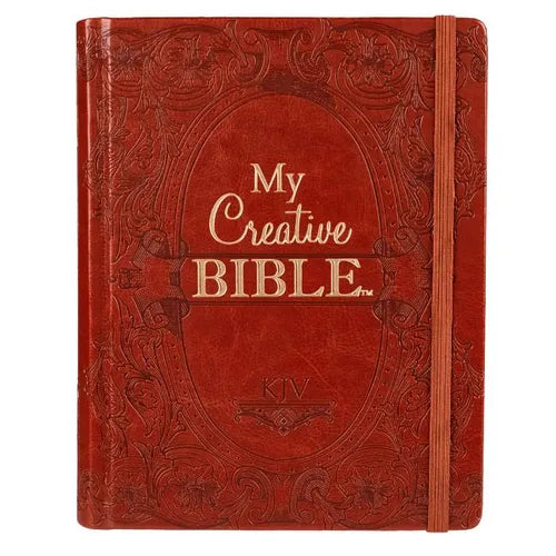 KJV Holy Bible, My Creative Bible, Faux Leather Hardcover - Ribbon Marker, King James Version, Toffee Brown W/Elastic Closure