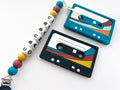 Personalized Cassette Tape Teether - Limited Edition Baby Pacifier Clip & Teether Leash