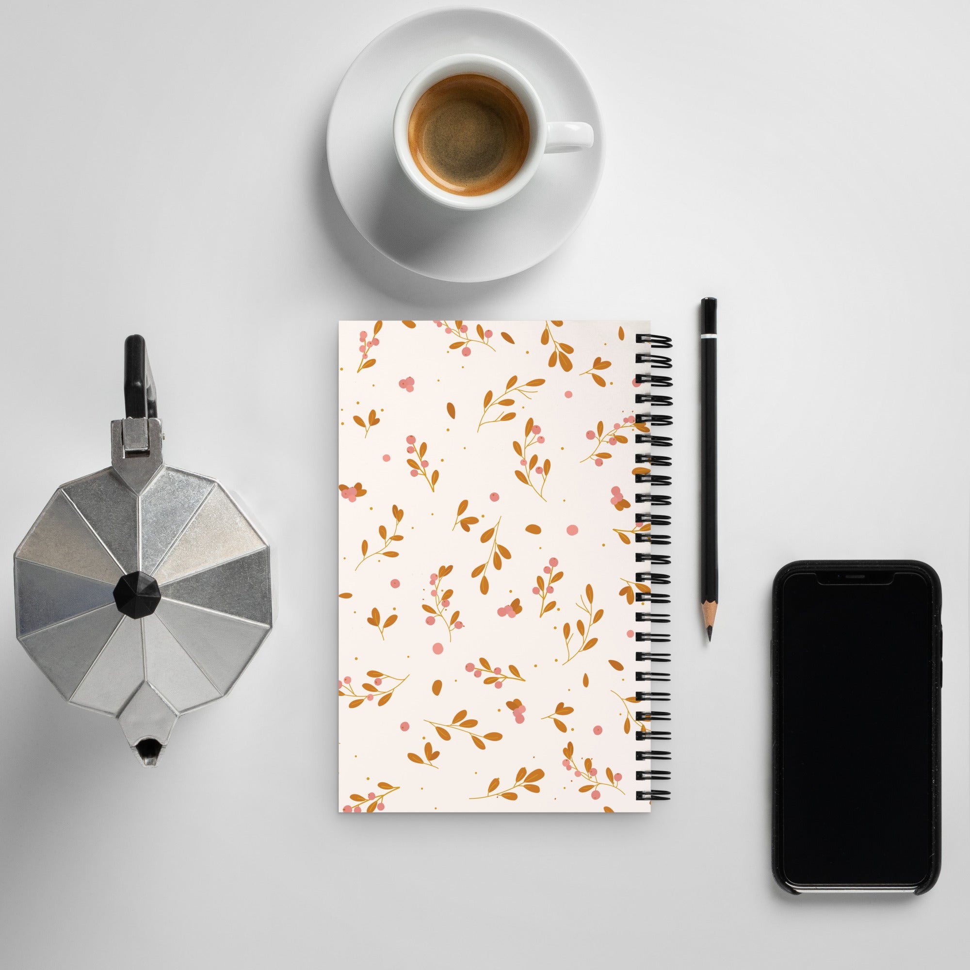 Spiral notebook - Fall Floral - 140 Pages