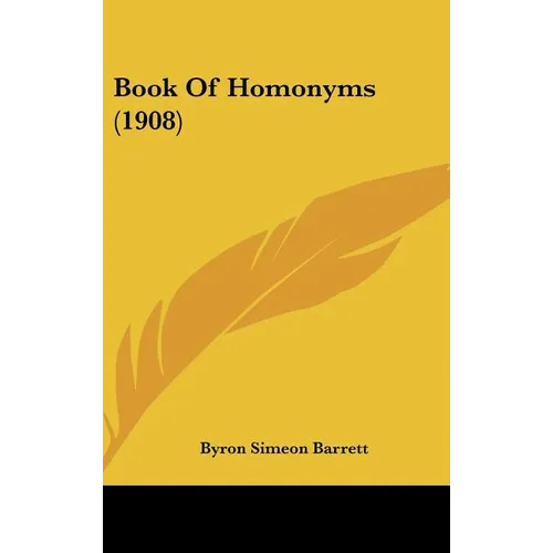 Book Of Homonyms (1908)