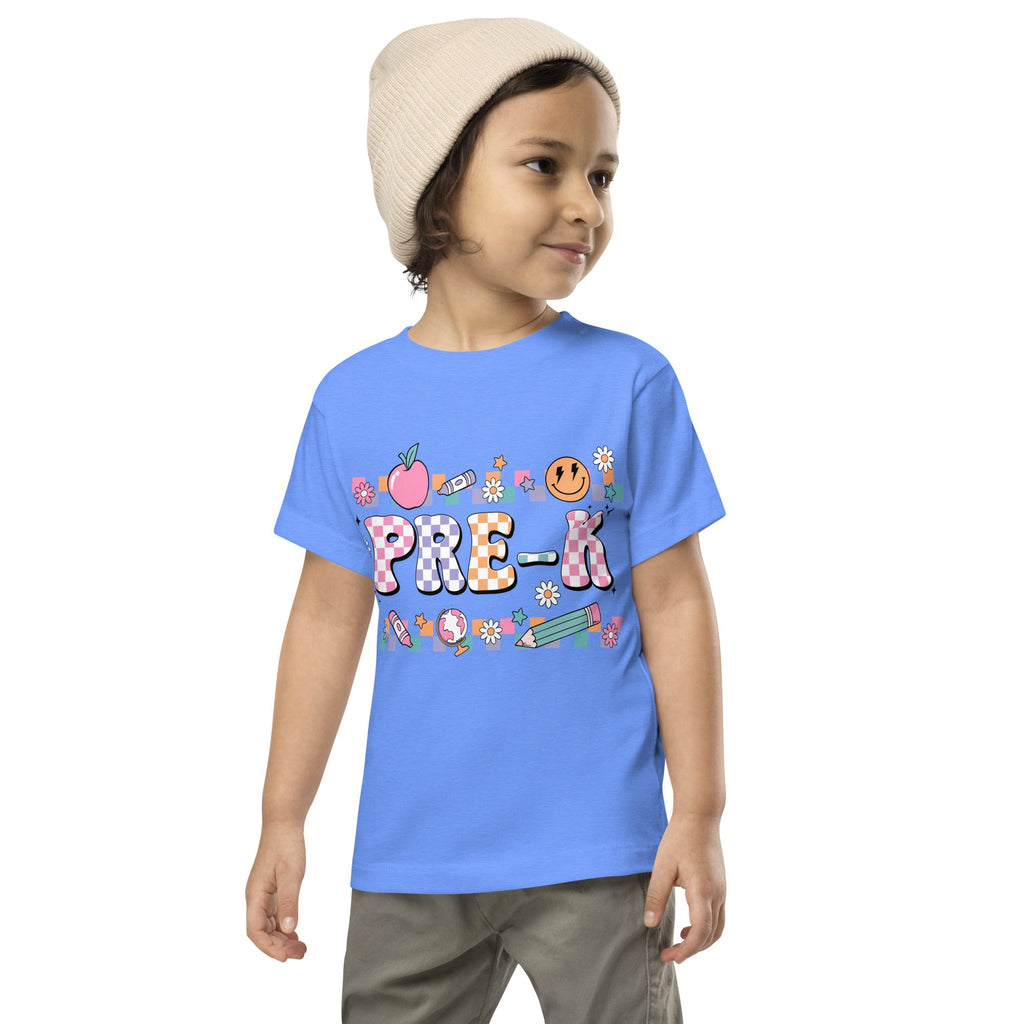 Pre-K T-Shirt Retro Checker Top, Back to School, Toddler Short Sleeve Tee