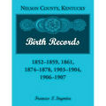 Nelson County, Kentucky Birth Records, 1852-1859, 1861, 1874-1878, 1903-1904, 1906-1907