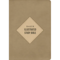 CSB Baker Illustrated Study Bible, Khaki Leathertouch, Indexed