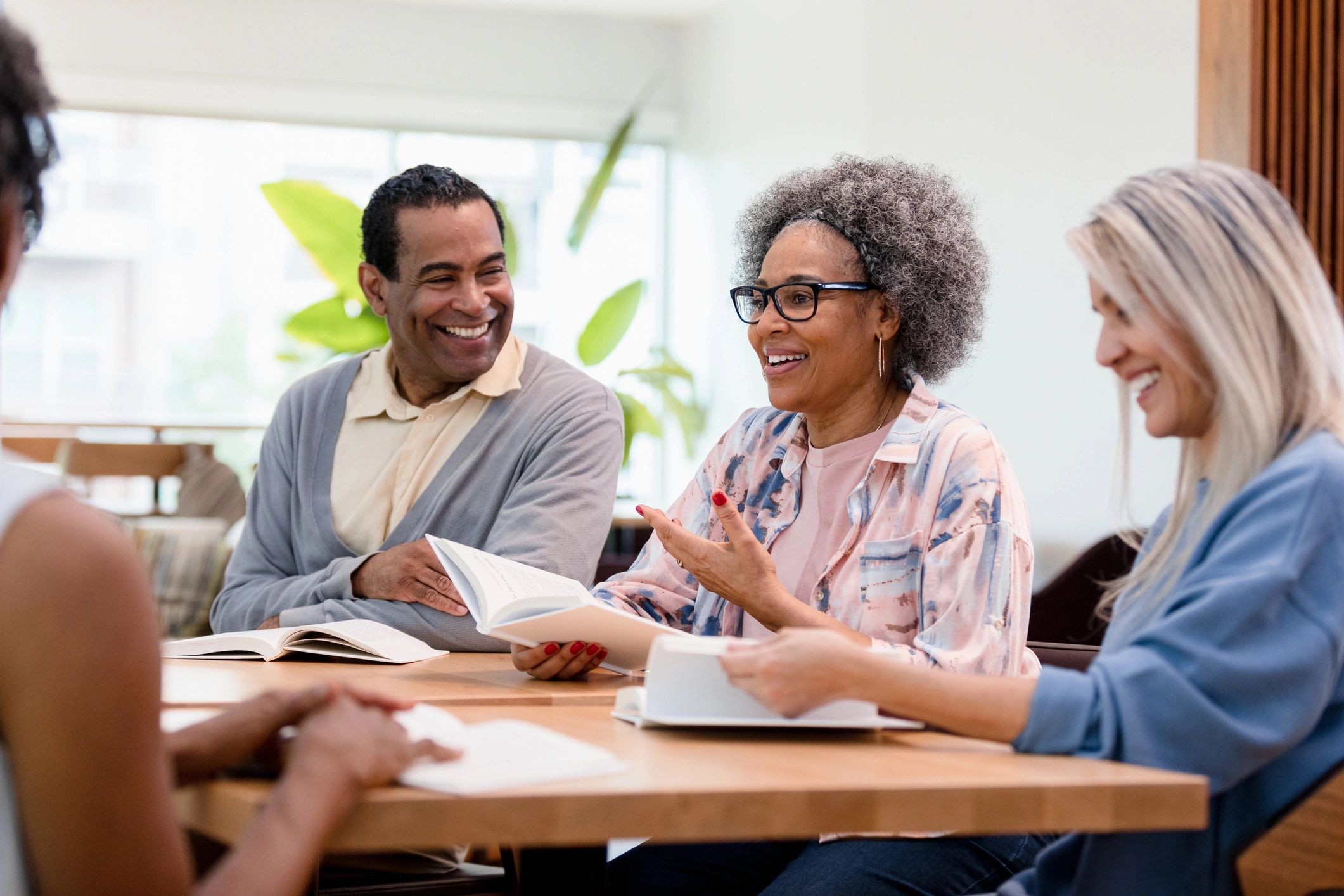 Group discussion around a table